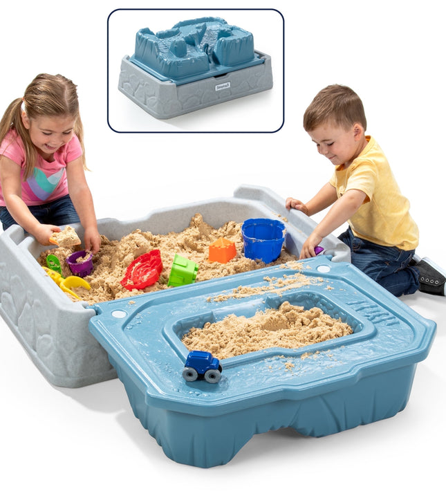 Simplay3 Blue Mountain Off-Road Adventure Sandbox with Cover and 2 Cars for Kids