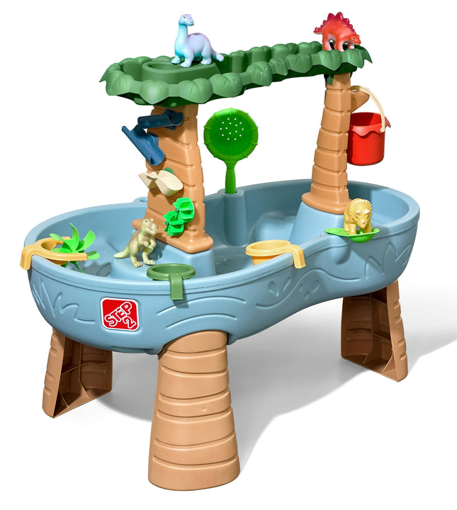 Step2 Dino Showers Multi-Color Plastic Water Table for Toddlers with 13-Piece Playset